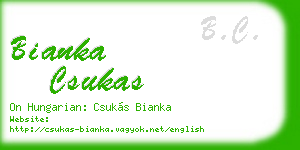 bianka csukas business card