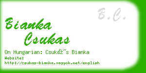 bianka csukas business card